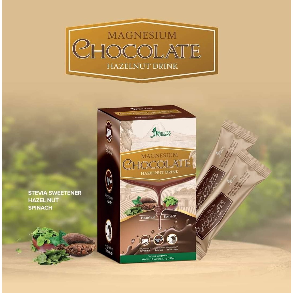 JMBless Magnesium Chocolate Hazelnut Drink 10 sachets x 21g Shopee