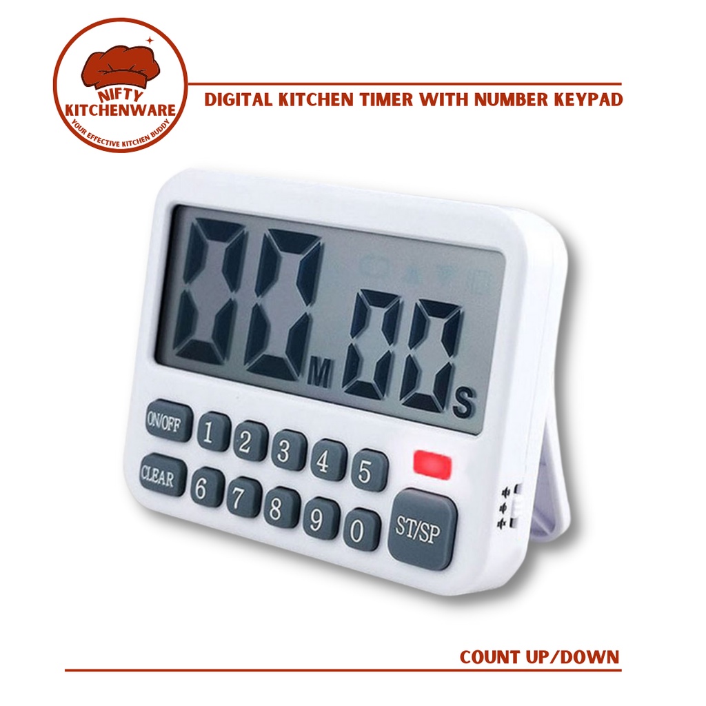 Digital Kitchen Timer with Number Keypad (Count Up/Down) Shopee