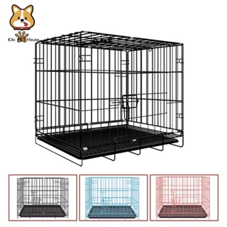 Pet Collapsible Cage Dog Cage Cat Cage with Poop Tray Foldable Pet Cage for Dog Puppy Rabbit Cage