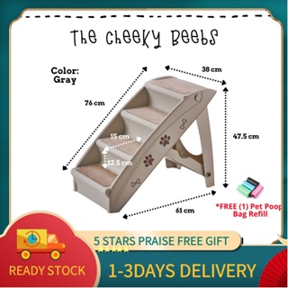 ONHAND! Portable Pet 4 Step Ladders Non-Slip Plastic Dog Stairs +FREE Poop Refill | The Cheeky Beebs