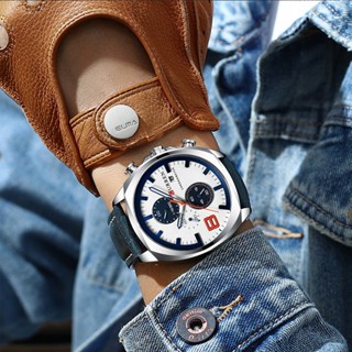 CURREN Men Watches Military Sports Waterproof Leather Watch Chronograph Quartz Clock g shock #8