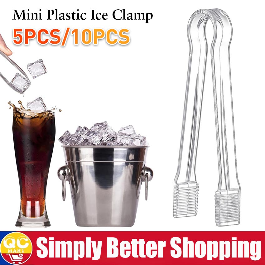 Clear Plastic Ice Tong Barbecue BBQ Bread Food Clip Clamp Folder for