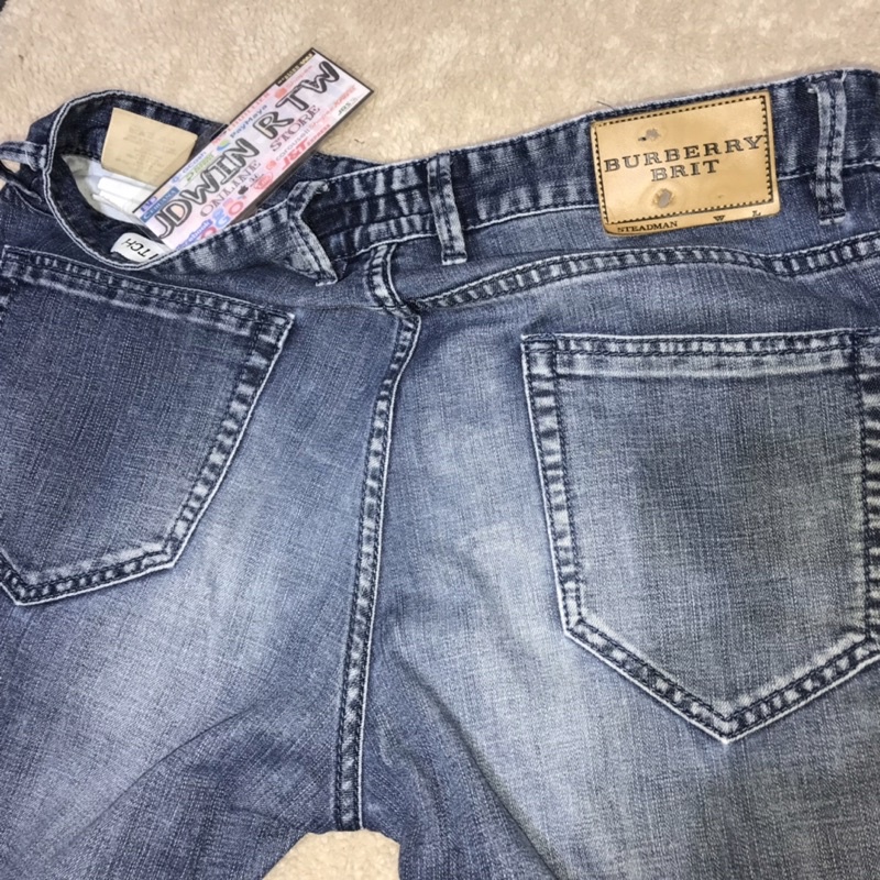 BURBERRY BRIT MEN'S SEMI SKINNY DENIM PANTS WASHED BLUE (PLS. VIEW ALL  PHOTOS AND READ DESCRIPTION) | Shopee Philippines