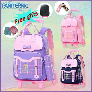 Children Trolley Bag For Kids Girl Grade 1-9 Students Backpack Trolley Case Schoolbag Large Capacity #1