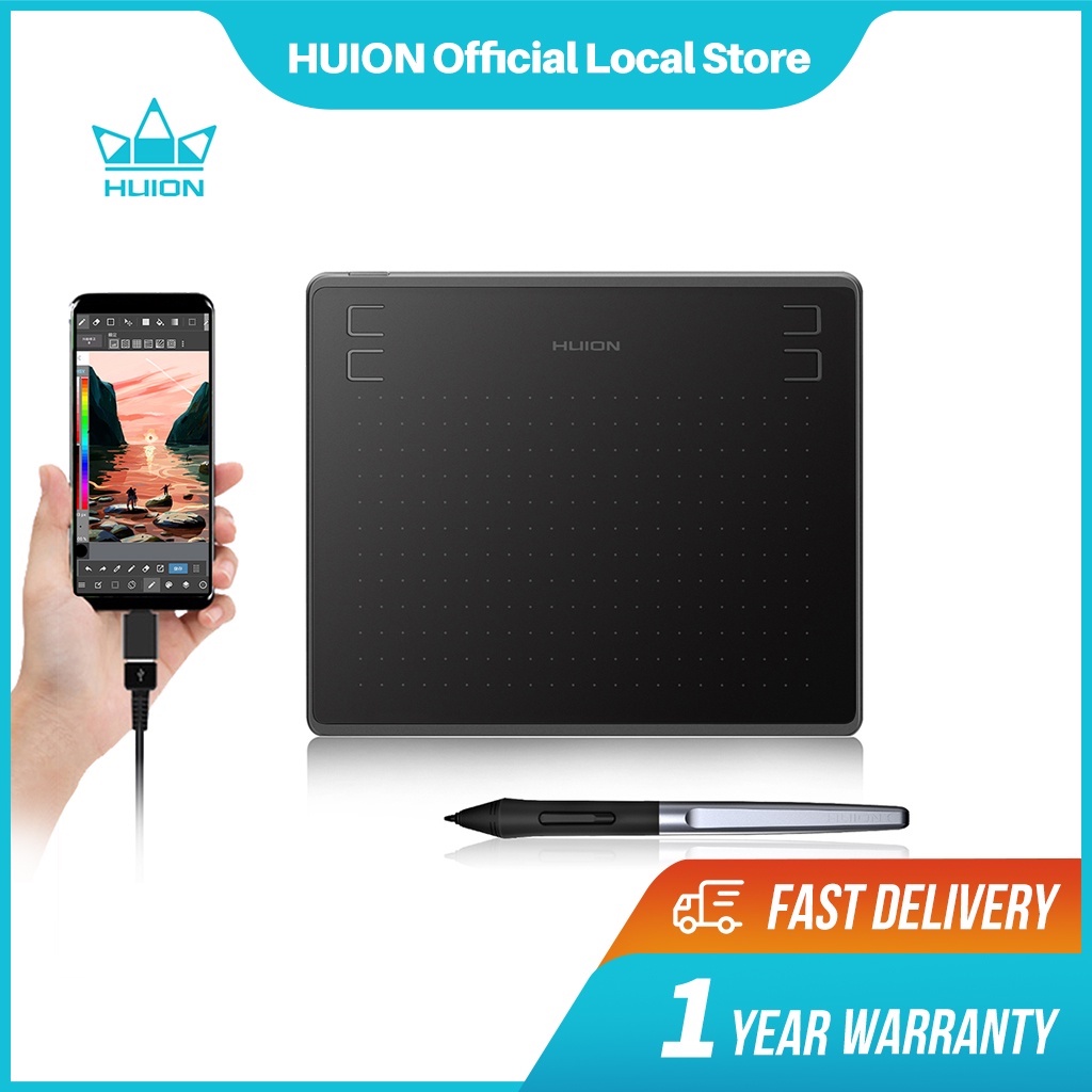 HUION OSU HS64 Digital Graphics Drawing Tablet With BatteryFree Stylus