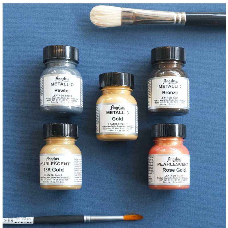 Angelus Metallic Leather Paint 1oz29.5ML Gold Silver Bronze Shopee