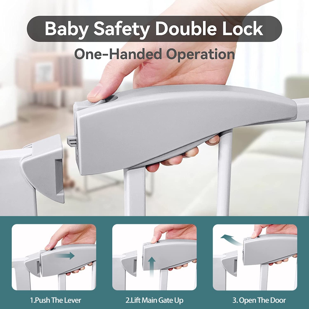 25.59”-86.22” Adjustable Safety Baby Gate Door Fence for Dog Baby Kids Pet Child Stair Barrier fence