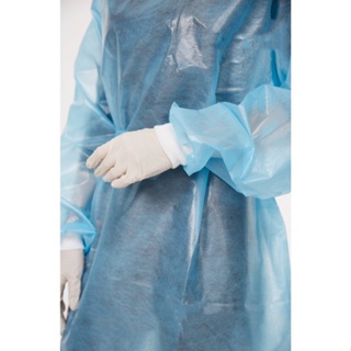 CODln stockA10 pieces Isolation Gown Suit Blue WaterProof Disposable PPE Bunnysuit Non Woven - Blu #5
