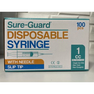 Sure-Guard DISPOSABLE SYRINGE 100pcs (1cc, 3cc, 5cc,) | Shopee Philippines