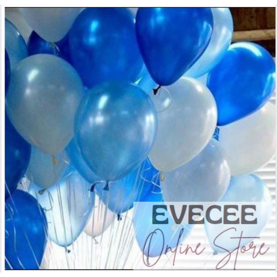 30pcs. Tri Color Metallic Balloon Set 10” - (10pcs. Royal Blue, Light Blue , White)