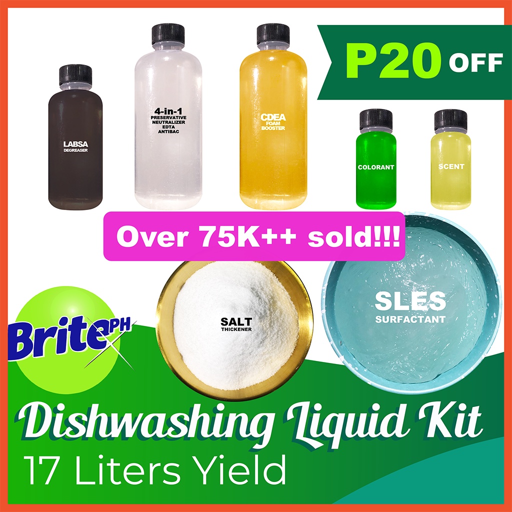 Dishwashing Liquid Kit DIY (17 liters Yield) 10 components Shopee