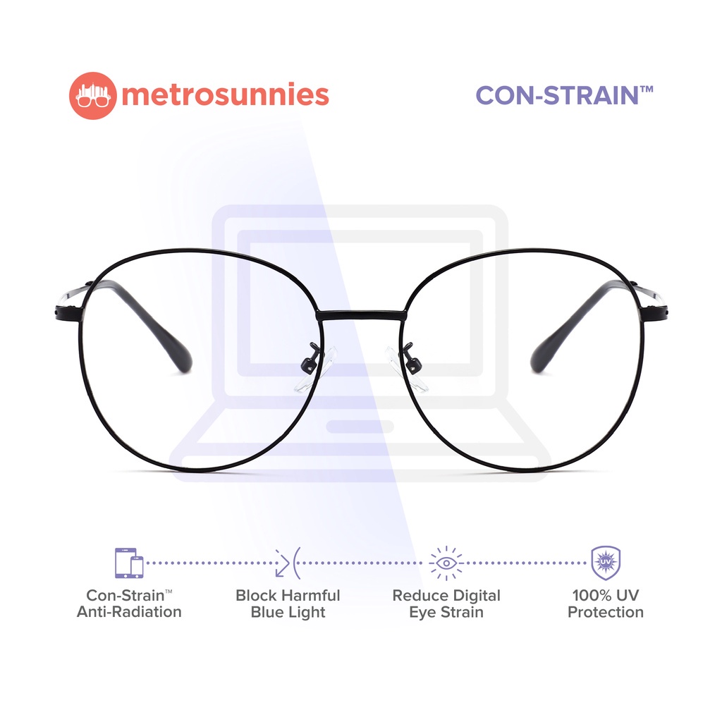 MetroSunnies Kaiser Specs (Black) / ConStrain Blue Light / Anti