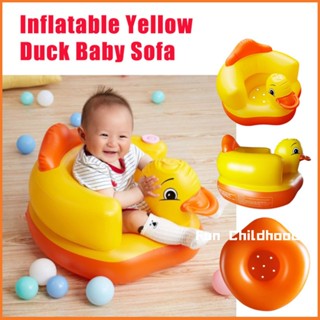 Baby Inflatable Sofa Yellow Duck Sofa Infant Chair Portable Baby Bath Learning Seat Chair for Kids