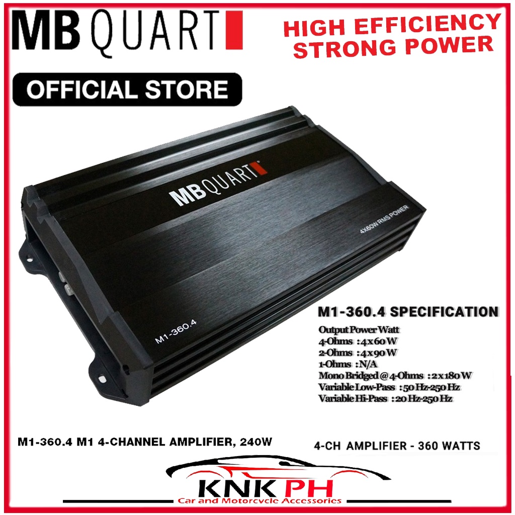 MB Quart M1360.4 4Channel Amplifier 360 Watts For Car Door Speakers Shopee Philippines