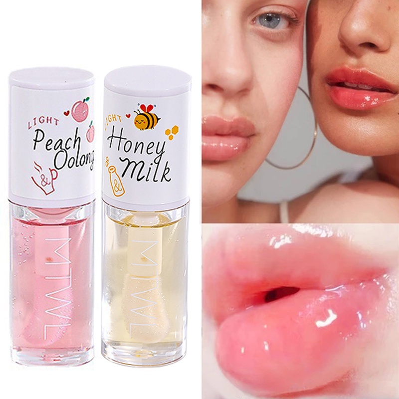 Lips Protection Lip Essence Oil Honey Milk Moisturizes Desalinates Lip Lines Plumping Lip Gloss