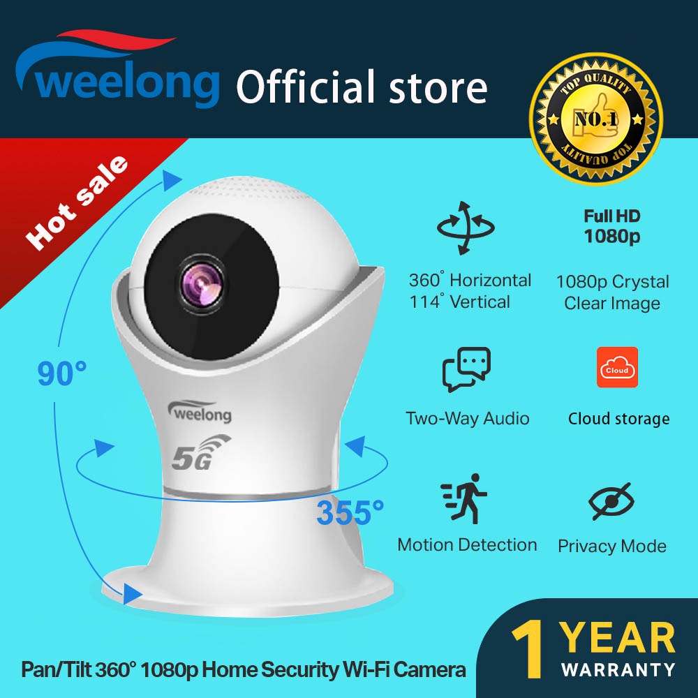 Weelong CCTV Camera 1080P Smart IP Camera WiFi Wireless PTZ Control 3D Panoramic HD Night