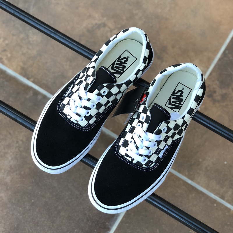 COD Vans ERA Black Suede Black and White Checkerboard Skateboard Shoes ...