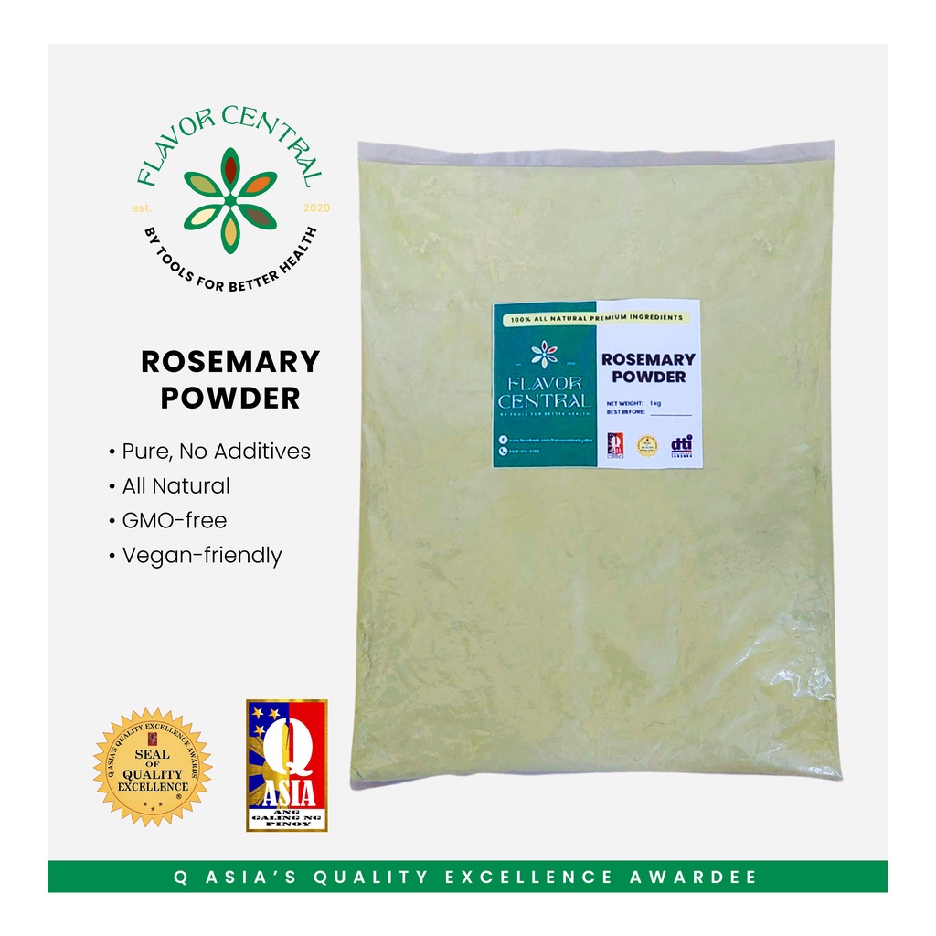 Flavor Central Rosemary Powder 1KG Premium Pure Natural Vegan Halal