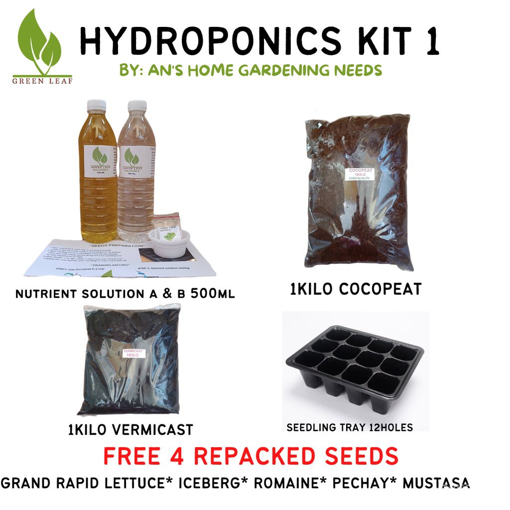 Kratky Hydroponics Starter KIT 1 (FREE MANUAL AND SEEDS)seeds 45YD ...