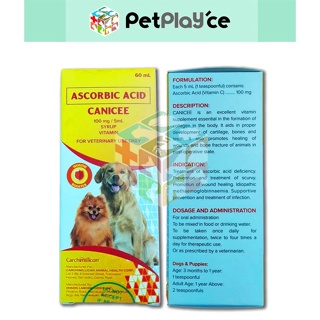 ♚✴Canicee Immune Booster Vitamin C Ascorbic Acid for Dog and Cats 60ml Syrup / Liquid Cani