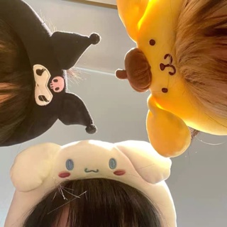 P POP MART Kuromi Headband Sanrio Cartoon Cinnamon Dog Plush Melody Makeup Headgear