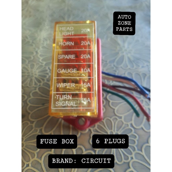 1 Piece Fuse Box 6 Plugs (Plugin Fuse) Shopee Philippines