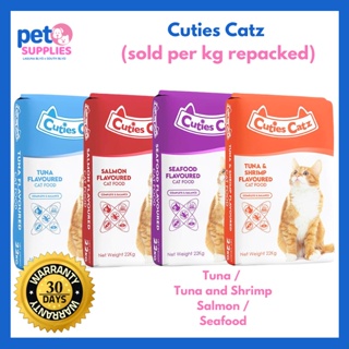 CUTIES CATZ | TUNA | SALMON | TUNA&SHRIMP | SEAFOOD | 1 kg REPACKED CAT DRY FOOD