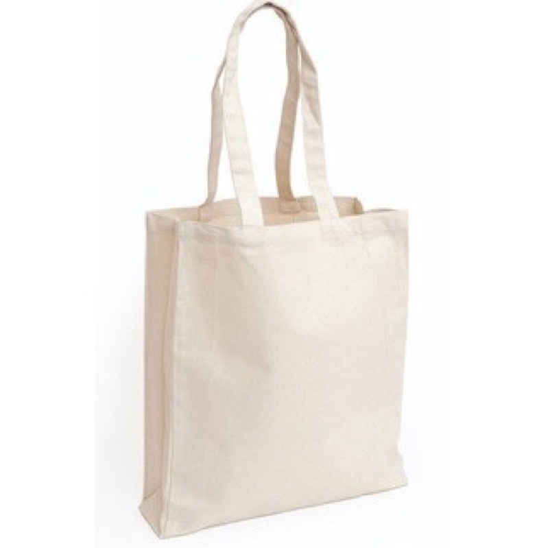 PLAIN CANVASS TOTE BAG [12x14, WITH VELCRO, W/O VELCRO] SHOULDER SLING ...