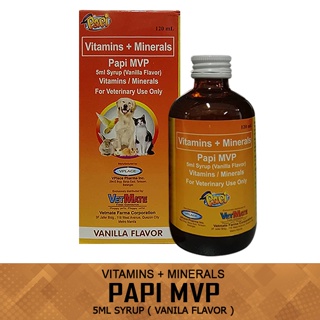 TBS-Papi Mvp Syrup Vitamins and Minerals Vanilla Flavor 120mL For Pets