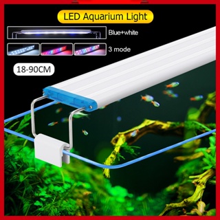Aquarium Light LED 18-90cm 3 Modes Lamp Tricolor Fish Tank Water Plant Colorful Plants Grow Lighting