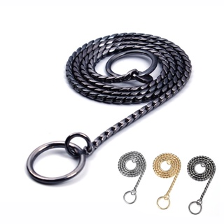 Snake Chain Dog Choke Collar Stainless Steel Puppy Pet Show Metal Slip Choker Collar Chain Training