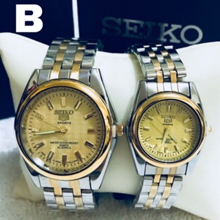 Carnival selling◆[JPYU3] SEIKO 5 AUTOMATIC Water Resist two tone COUPLE MENS WOMENS watch