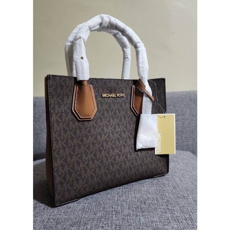 Michael Kors Mercer Messenger Medium Multi Crossbody Bag (Brown and