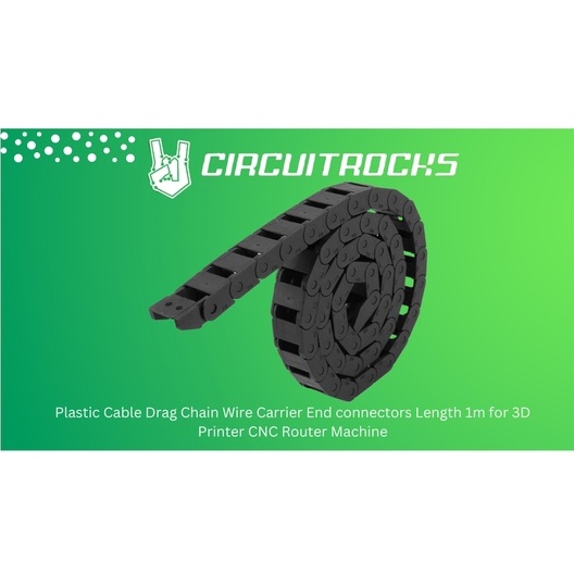 Plastic Cable Drag Chain Wire Carrier End connectors Length 1m for 3D