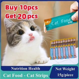 【Buy 10 Get 20】Cat Strips Snacks Wonderful Fresh Cat Wet Food Pack Liquid Nutrition Fresh Meat
