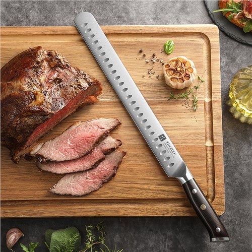ln stockNEWXINZUO 12 Inch Carving Knife Cake Cutting Knife Long Baguette Cutter Stainless Steel Loaf