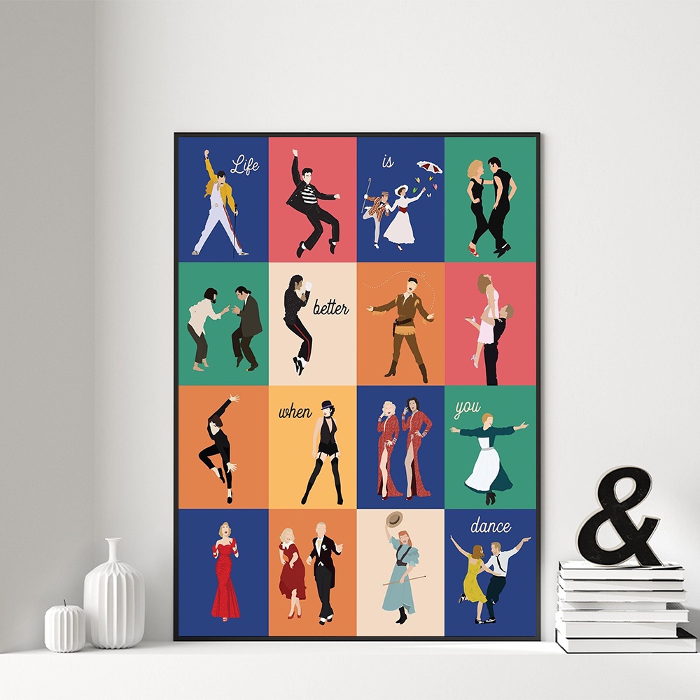 ๑Abstract Pop Culture Dance Movie Wall Art Canvas Painting Music Posters And Prints Wall Pictures F