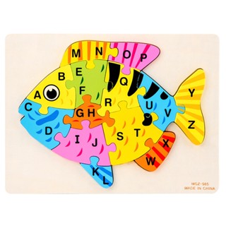 L5YF Alphabet Puzzle Toddler Learning Matching Animal Letter Block Puzzles Preschool Letter Color #5