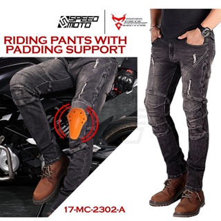 MOTOCENTRIC BREATHABLE RIPPED JEANS WITH PROTECTIVE GEAR 17-MC-2302-B/17-MC-2302-A RIDING PANTS