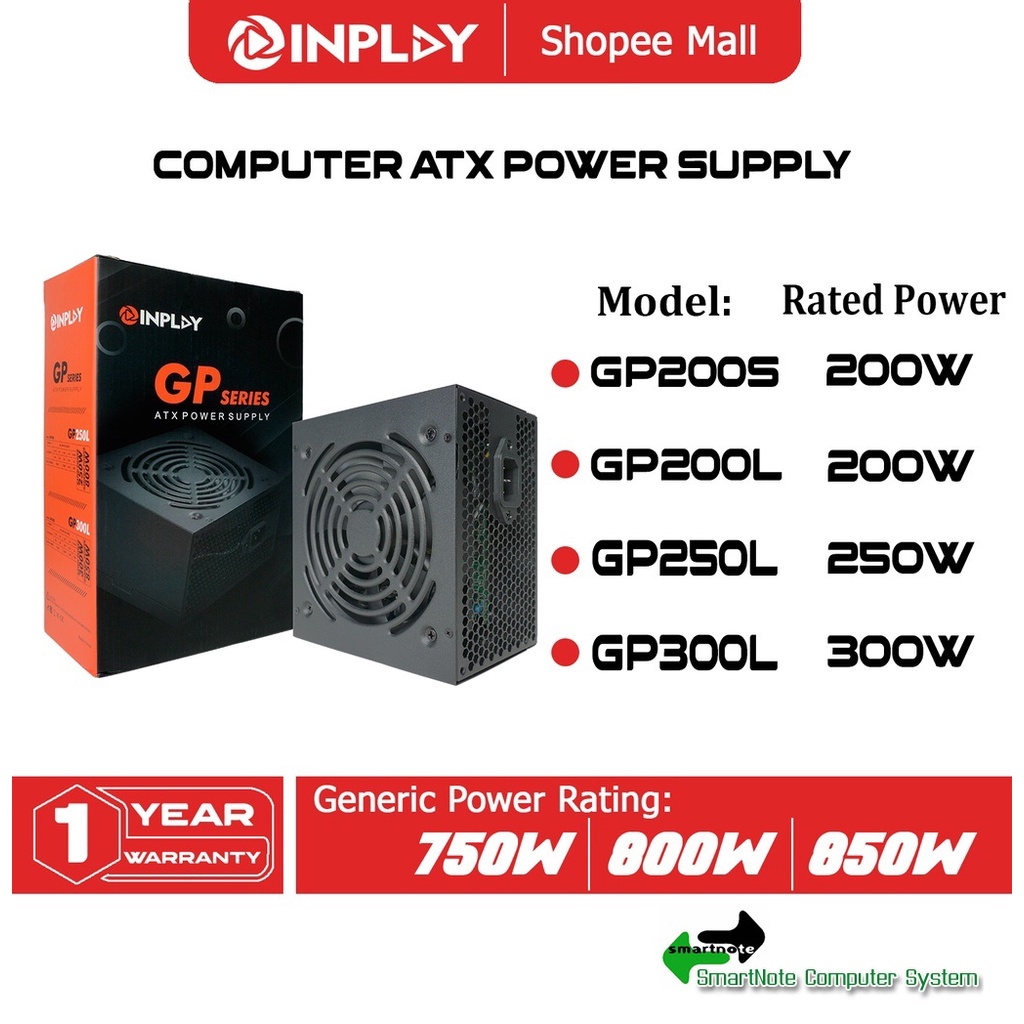 INPLAY GP-SERIES GENERIC POWER SUPPLY GP200S/GP200L/GP250L/GP300L POWER ...