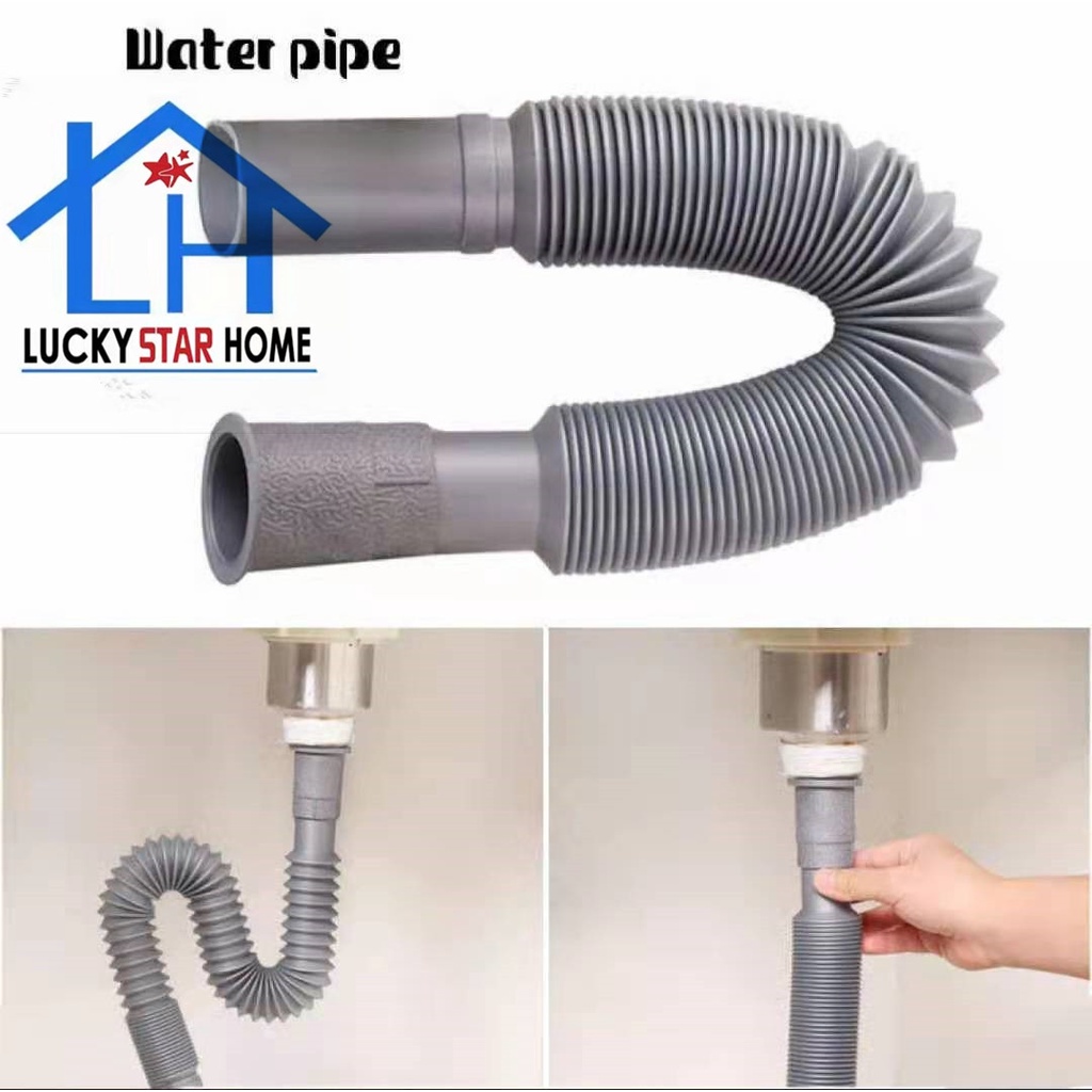 Extension Drain 80cm Washbowl Bathroom Plastic Flexible Basin Strainer