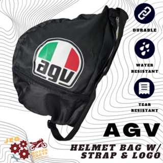 BLACK HELMET BAG FOR FULL-FACE HELMETS WITH EXTENDABLE STRAP (A.G.V) | JEG MOTOR PARTS #1