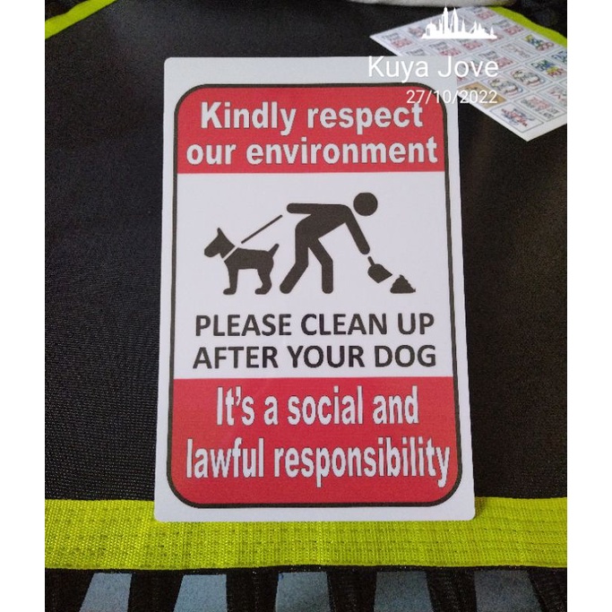 Please Clean up after your Dog Signage PVC Plastic Size 7.8x11 inches
