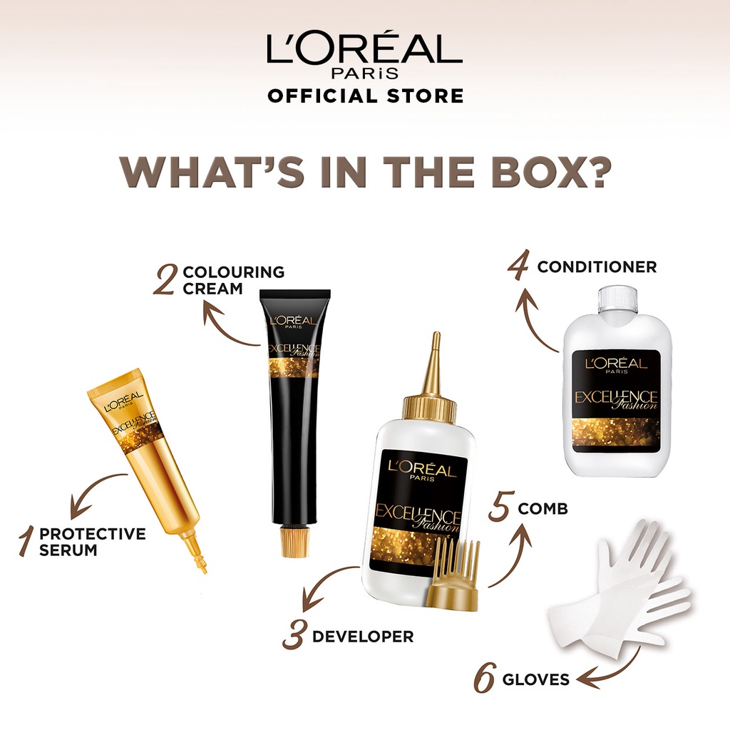 [spotgoods]LOreal Paris Excellence Fashion Ultra Lights Set of 2 in 02 Golden Brown - Haircolor P