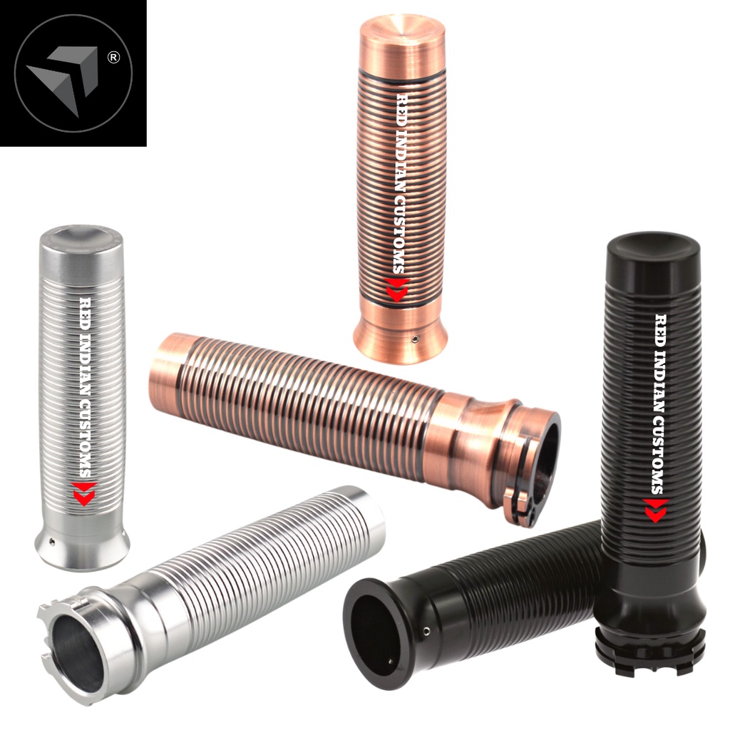 Motorcycle 1" 25mm Handle Grips Throttle CNC Handlebar For Bobbers