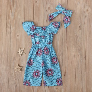 New 3-18M Infant Children Clothes Baby Girls Costume Off Shoulder Dashiki African Floral Cotton Romp #5