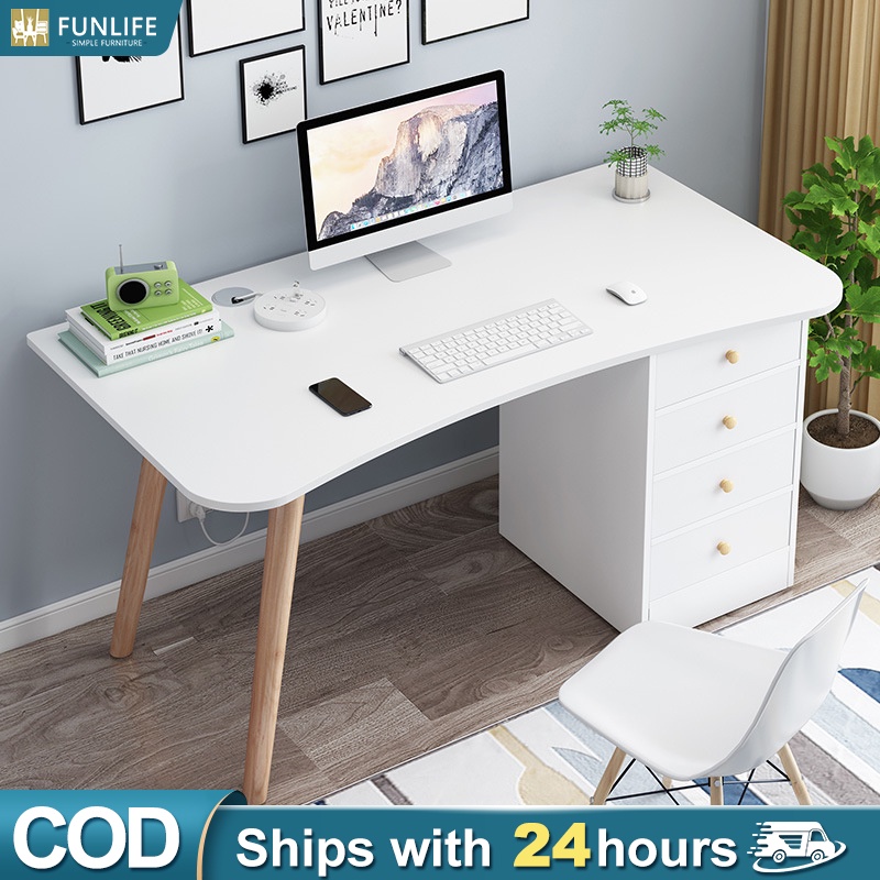 【With Table with drawer Desk Nordic style computer desk