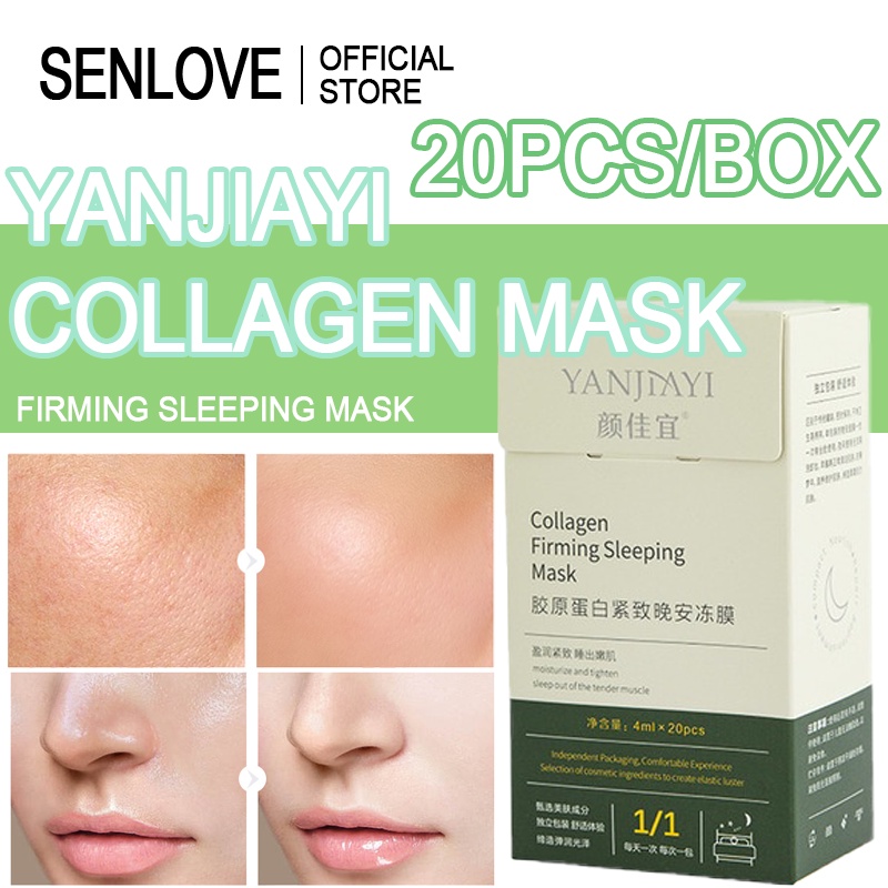 20PCS YANJIAYI Collagen Firming Sleeping Mask Lighten Acne Mark Freckle