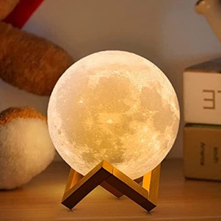 Moon Lamp NSL Lighting Night Light 16 LED Colors with Wooden Stand & Remote/Touch Control and US