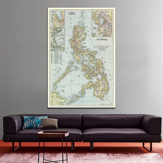 ✔Philippines Map--Large Asia Southeast Map Poster Prints Wall Hanging Art Background Cloth Wall Deco